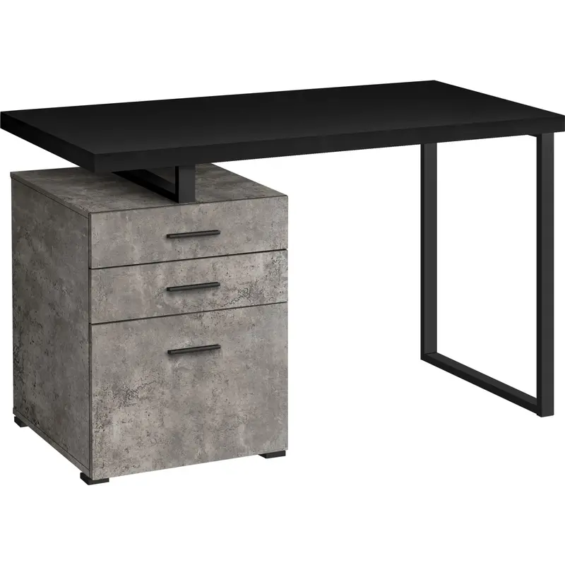 48-Inch Black And Grey Desk – Sleek Dual-Finish Work Surface 1