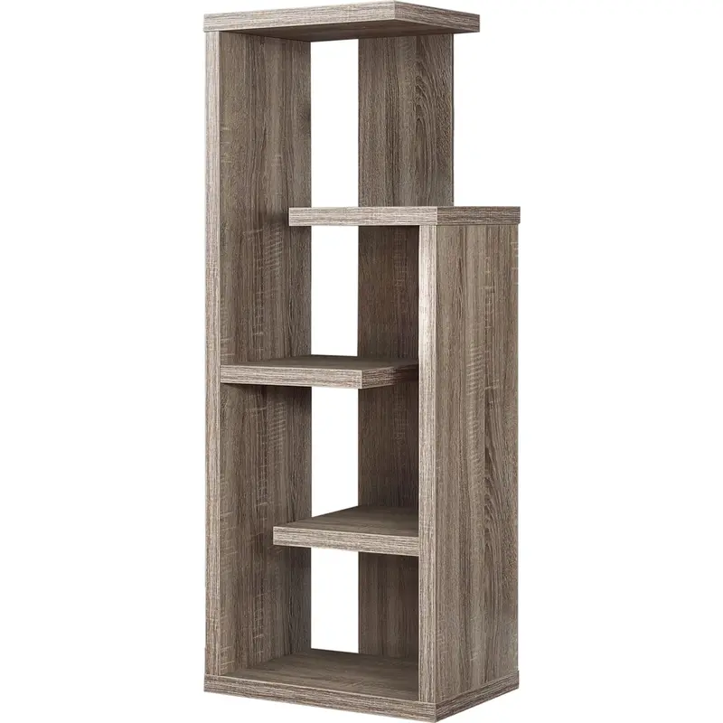 48-Inch Freestanding Bookcase In Dark Taupe Finish 1