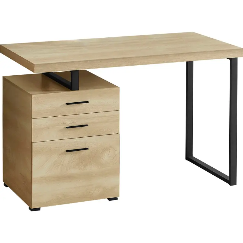 48-Inch Natural And Black Two-Tone Desk – Industrial Design 1