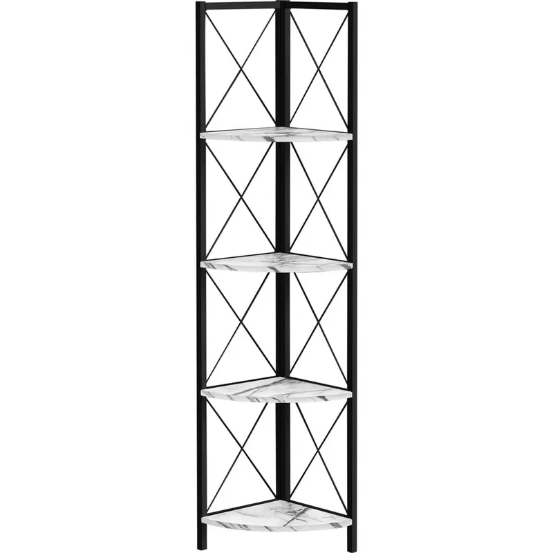 60-Inch Corner Etagere Shelf Unit – Open Floating Design 1