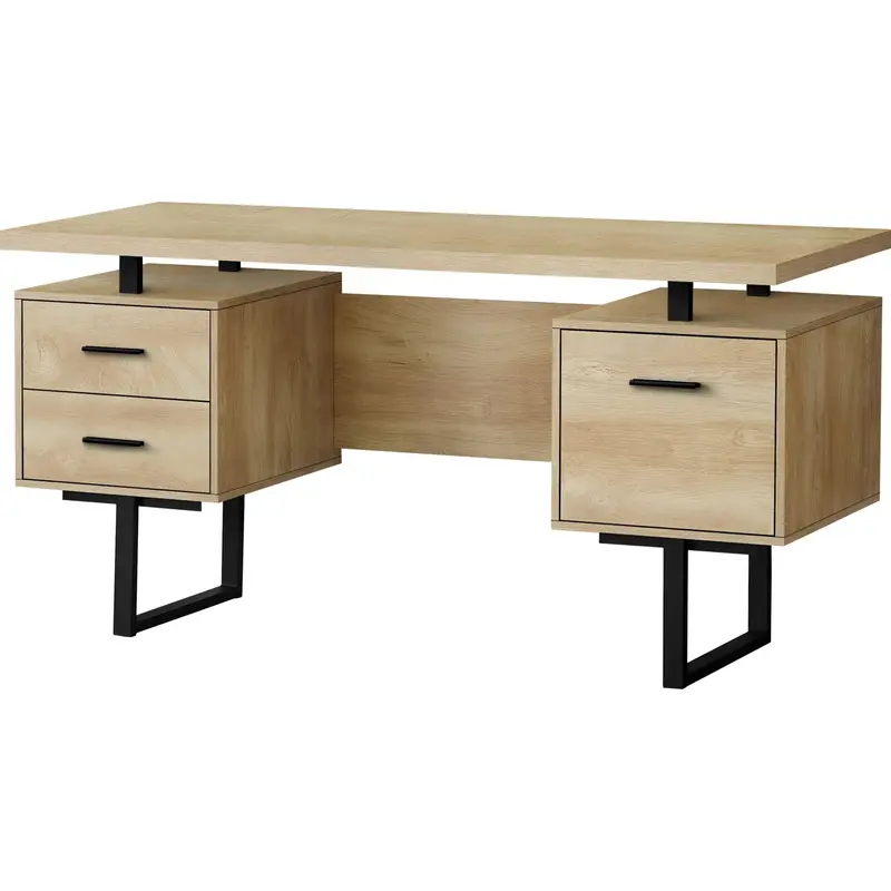 60-Inch Natural Finish Solid Wood Desk 1