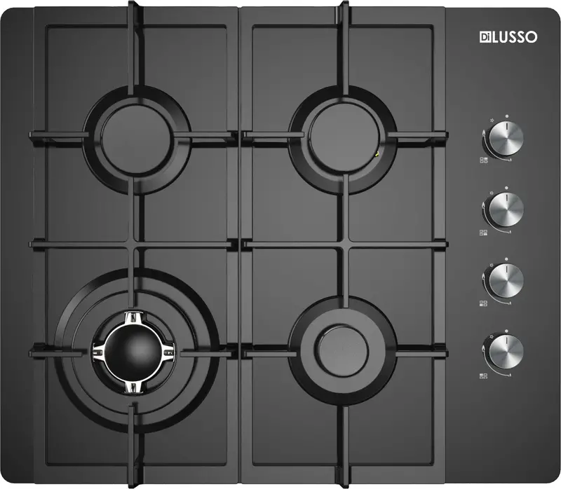 600 Mm Gas Cooktop – Black Glass Surface 1
