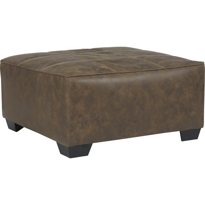 Abalone Chocolate Leather-Look Oversized Ottoman – Plush Padding & Versatile Use 1