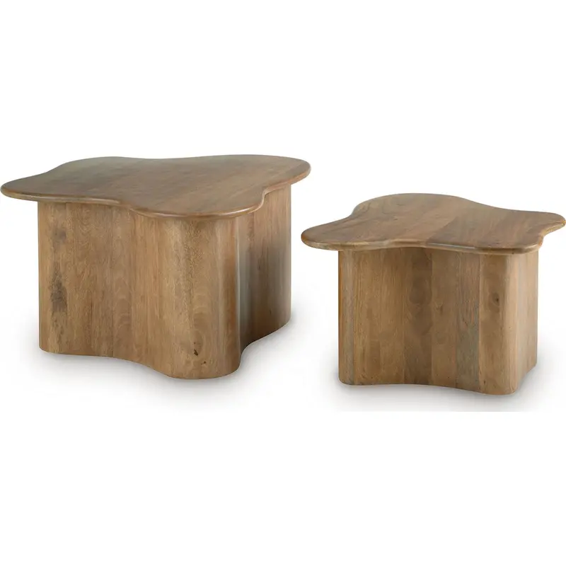 Abeford Brown Nested Accent Coffee Tables – Set Of Two 1