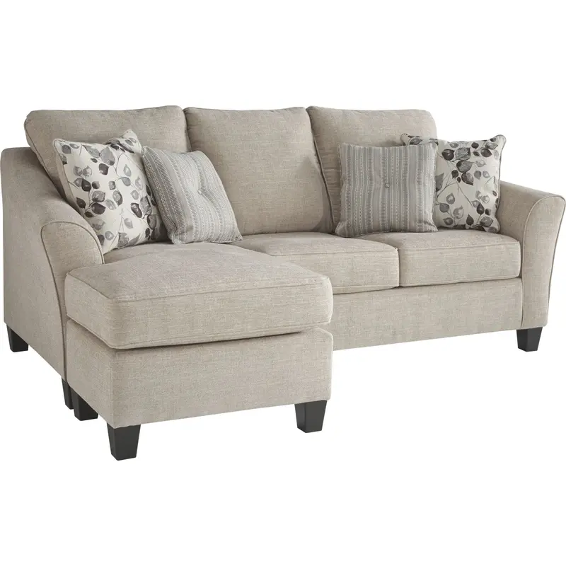 Abney Driftwood-Finished Sofa With Chaise Extension 1