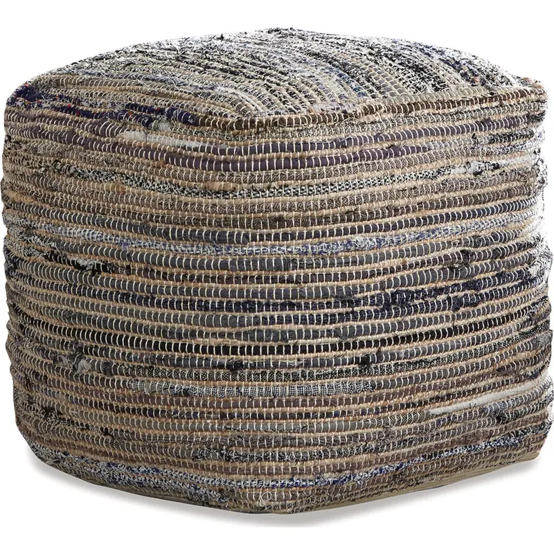 Absalom Natural Jute Round Pouf – Boho-Inspired Footrest 1