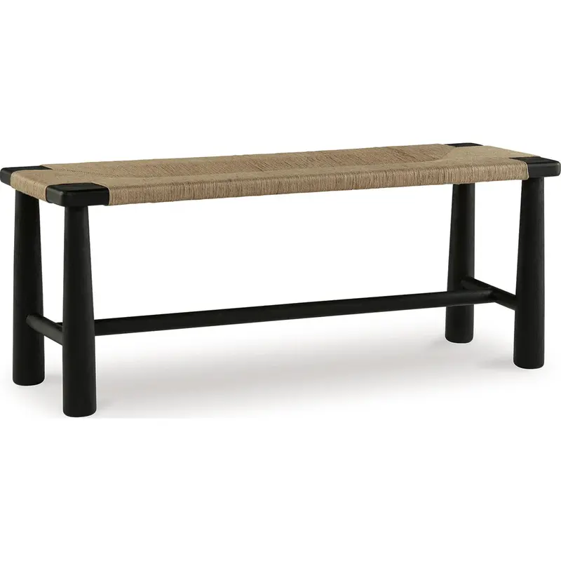 Acerman Black And Natural Wood Bench 1