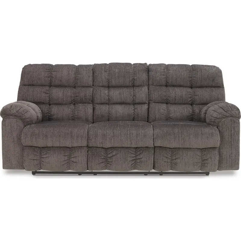 Acieona Dual Power Reclining Sofa With Drop-Down Table – Slate Fabric Lounge Set 1