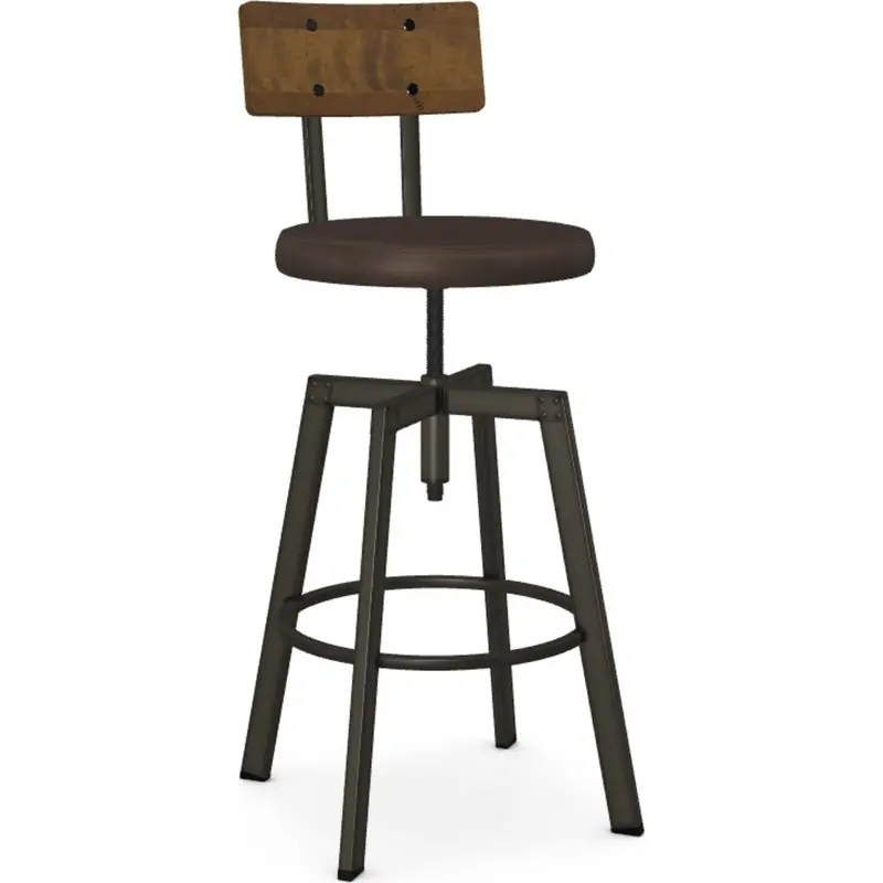 Adjustable Architect-Style Bar Stool In Bark, Toasty, Or Harley Finish 1