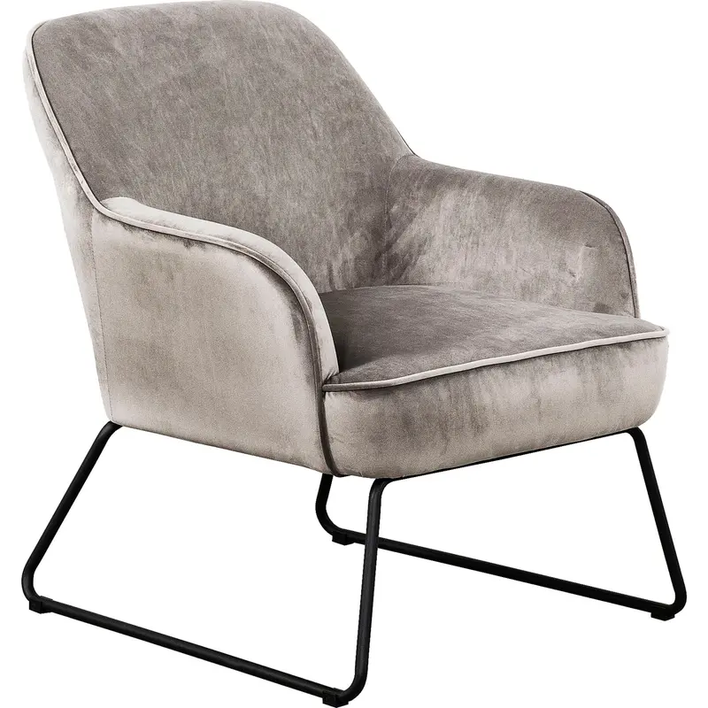 Alea Velvet Accent Chair In Slate Gray 1