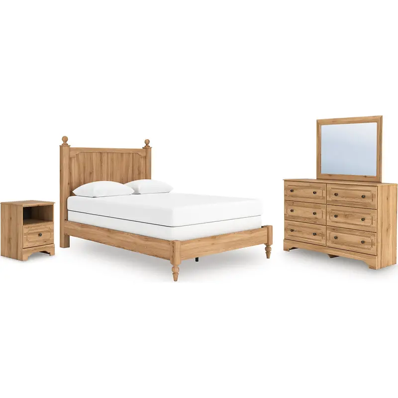 Aleaport Queen Panel Bedroom Set – Warm Brown 1