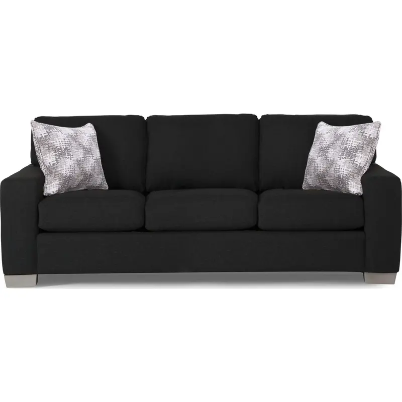 Alessandra Ebony Leather Sofa 1