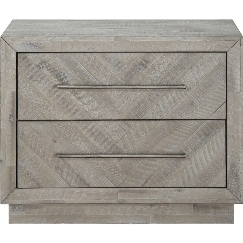 Alexandra Rustic Latte Nightstand – Distressed Wood Finish 1