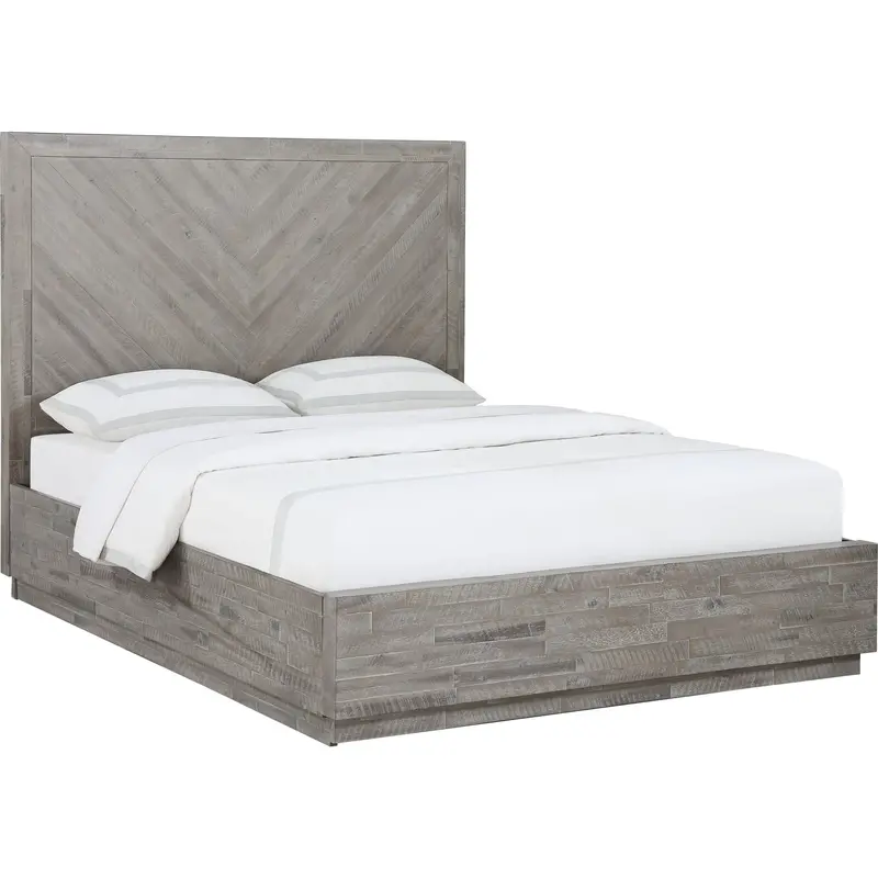 Alexandra Rustic Latte Platform Bed – Solid Wood Construction 1