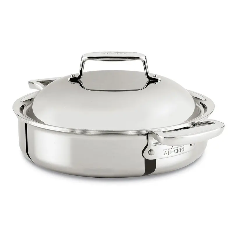 All-Clad D7 Stainless Braiser With Domed Lid (4 Qt) 1