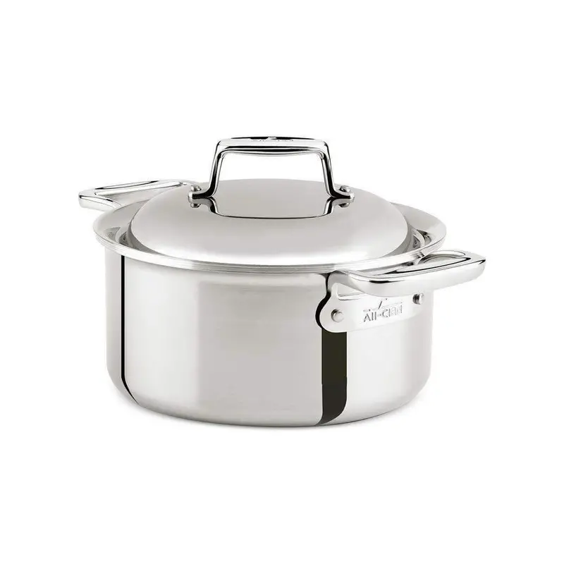 All-Clad D7 Stainless Round Oven Pot With Domed Glass Lid 1