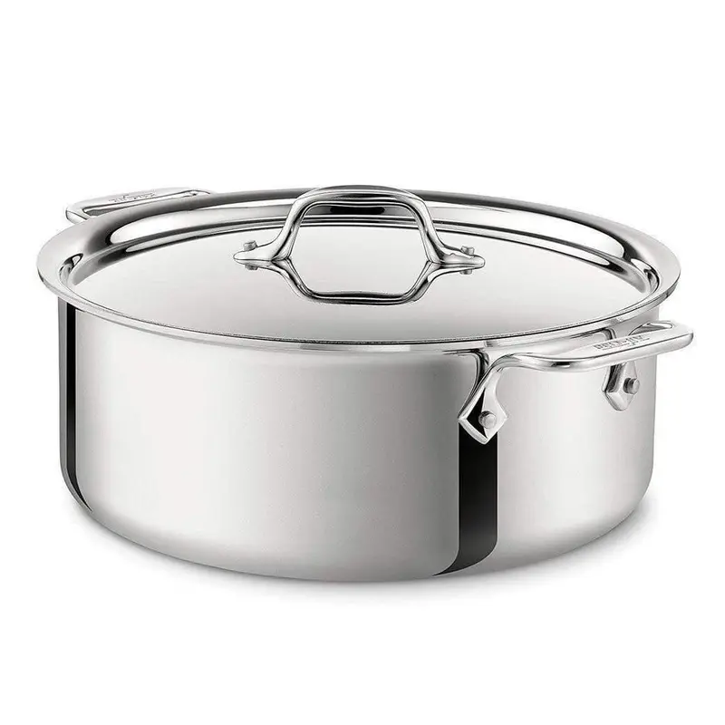 All-Clad Stainless 6-Quart Stockpot With Tempered Glass Lid 1