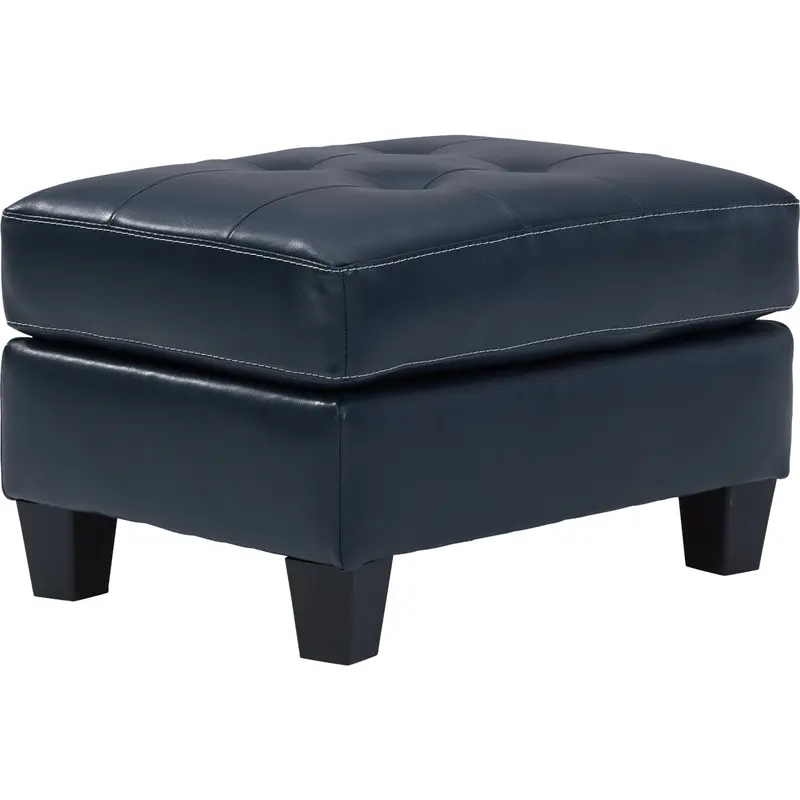 Altonbury Blue Fabric Ottoman – Tufted Accent And Extra Seating 1