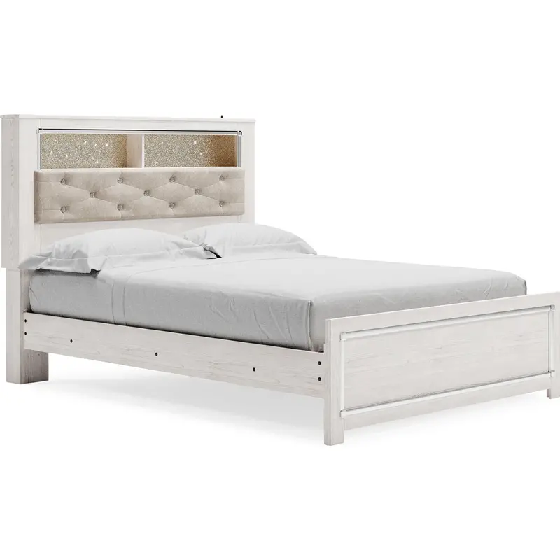 Altyra Bookcase Bed – White Finish With Integrated Shelving And Storage 1