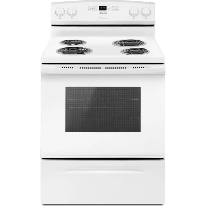 Amana Yacr4303Mfw 30-Inch White Electric Range With Bake Assist Temperatures 1