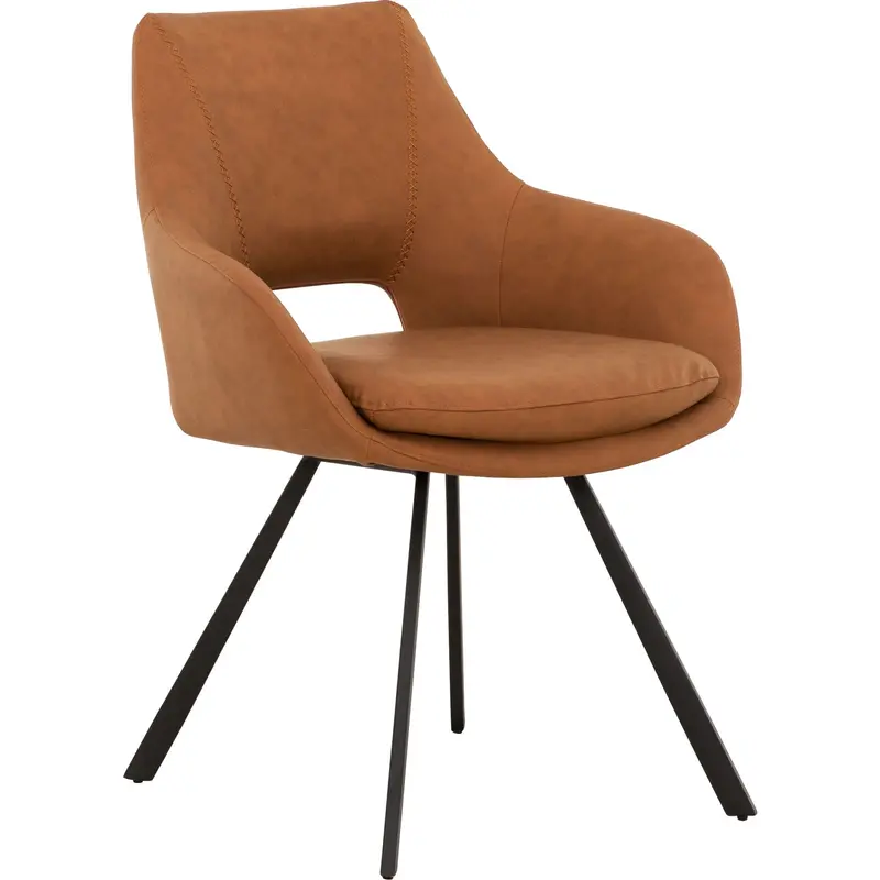 Amaze Cognac Leatherette Side Chair D620118723Shcs – Modern Upholstered Seat 1