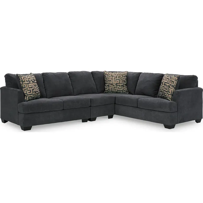 Ambrielle 3-Seat Modular Sectional In Gunmetal Gray 1