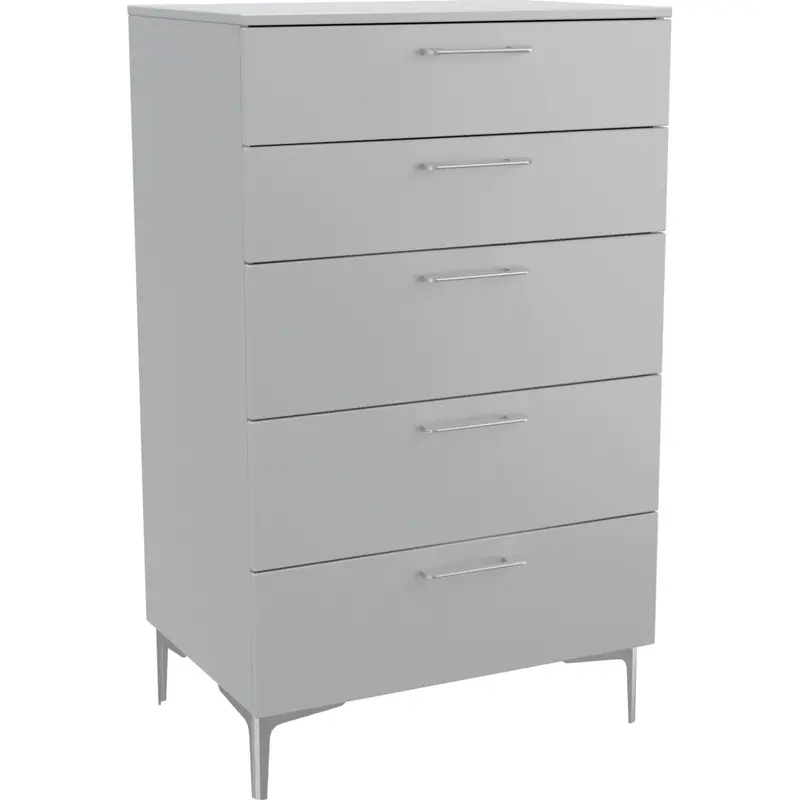 Apollo White 5-Drawer Chest With Clean Lines 1