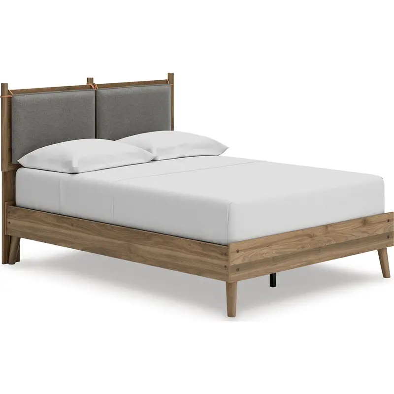 Aprilyn Full-Size Platform Bed With Honey Wood Grain 1
