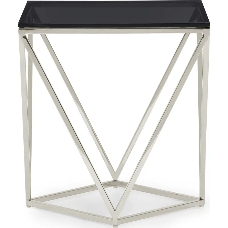 Aria Smoked Wood End Table With Open Shelf And Rounded Silhouette 1