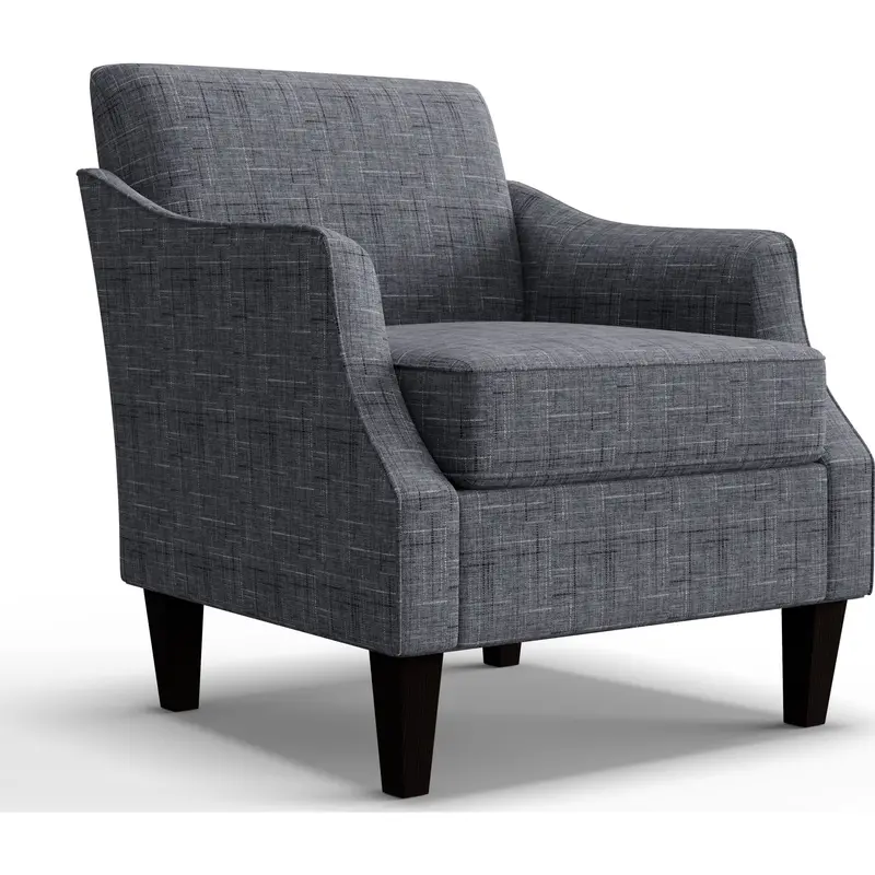 Ashelle Grey Fabric Accent Chair With Wooden Legs 1