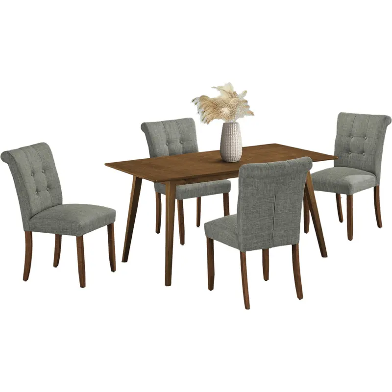 Asher Extendable Dining Table Set – 5-Piece With Chairs 1