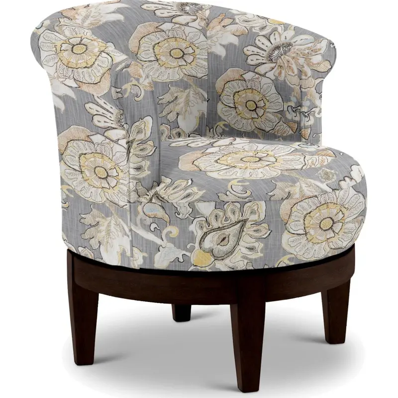 Attica Swivel Armchair In Granite Fabric – 360-Degree Rotating Lounge Seat 1