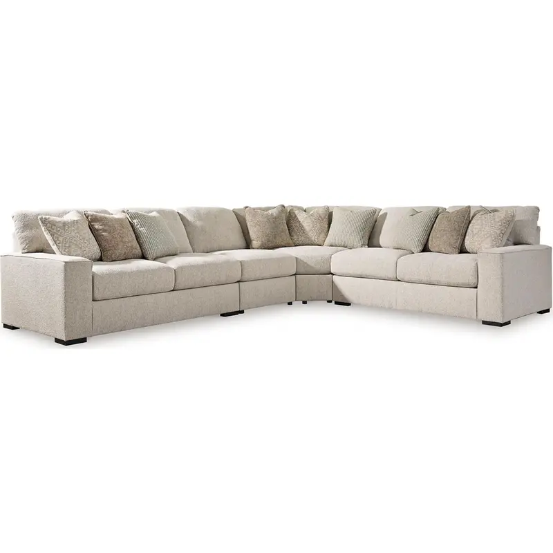 Ballyton 4-Piece L-Shaped Sectional Sofa – Neutral Fabric Configuration 1