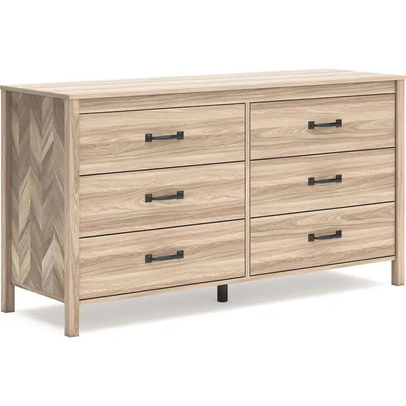 Battelle Tan 6-Drawer Dresser – Soft-Close Drawer Bedroom Furniture 1