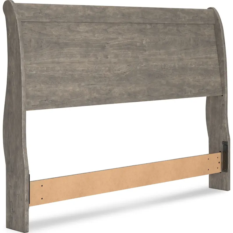Bayzor Gray Queen Sleigh Headboard – Elegant Curved Design 1