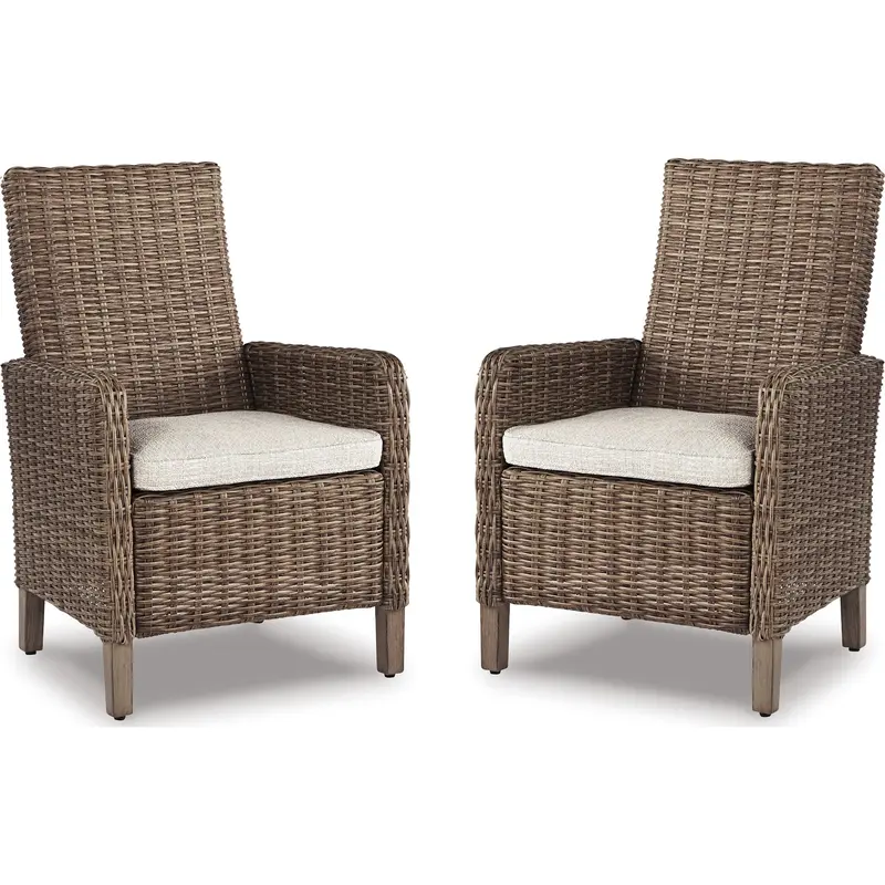 Beachcroft Beige Outdoor Armchair Set – Two-Piece Patio Seating With Cushions 1