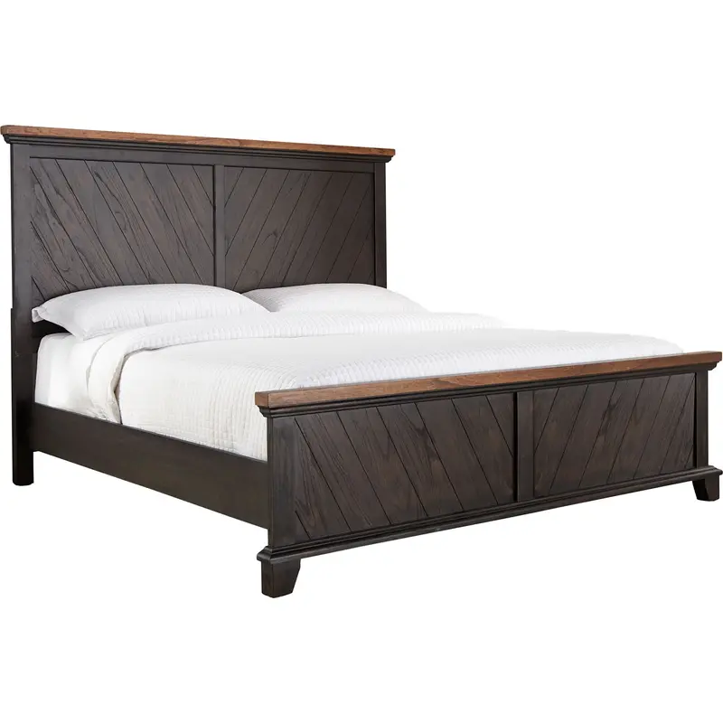 Bear Creek Panel Bed Frame In Chocolate And Honey-Smoke 1