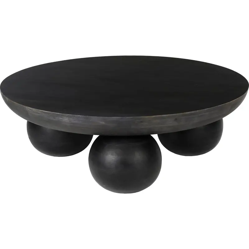 Bela Black Wood Coffee Table – Minimalist Living Room Centerpiece 1