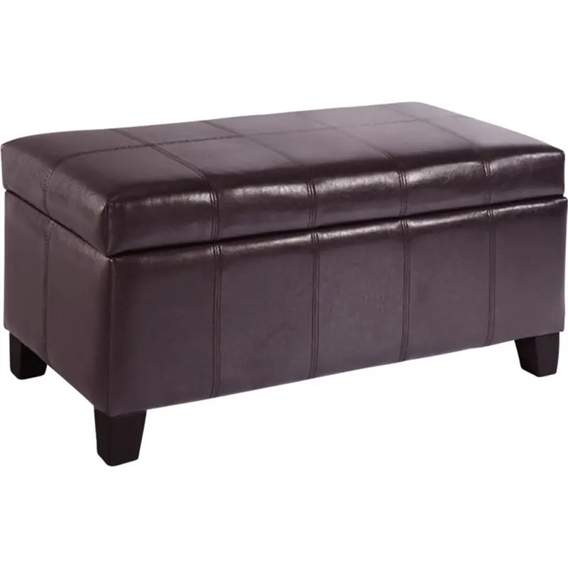 Bella Brown Leather-Look Bench 1
