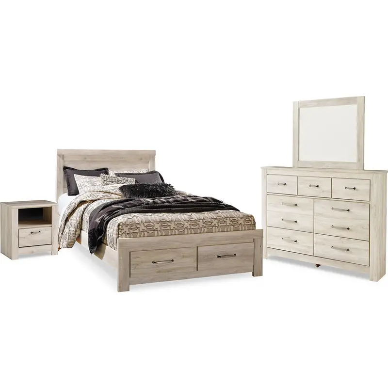 Bellaby Whitewash 6-Piece Queen Storage Bedroom Set 1
