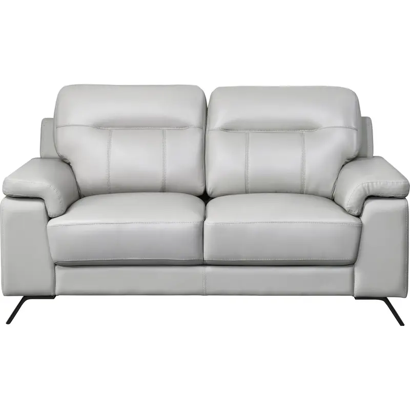 Bellmar Plush Loveseat – Silver-Gray Performance Fabric 1