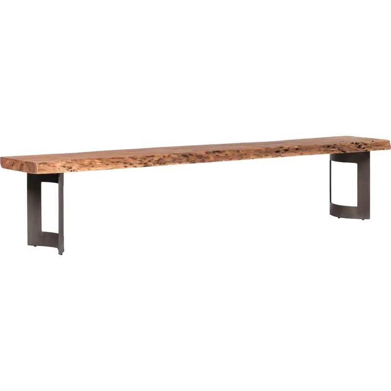 Bent Smoked Wood Dining Bench (Model 1564565K) 1