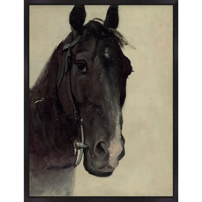 Black Horse Framed Wall Art – 32" X 42" 1