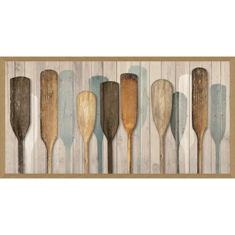 Boat Paddles Decorative Wall Art – Nautical-Themed Canvas, 26" X 50" 1