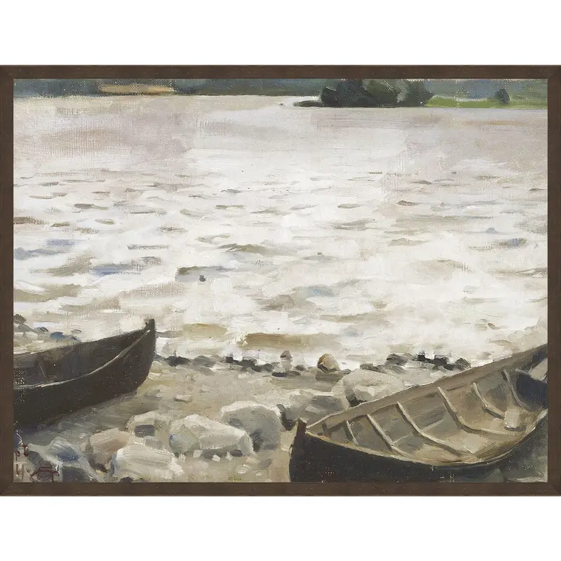 Boats On The Shore Mini Wall Art – 11" × 14" Nautical Print 1