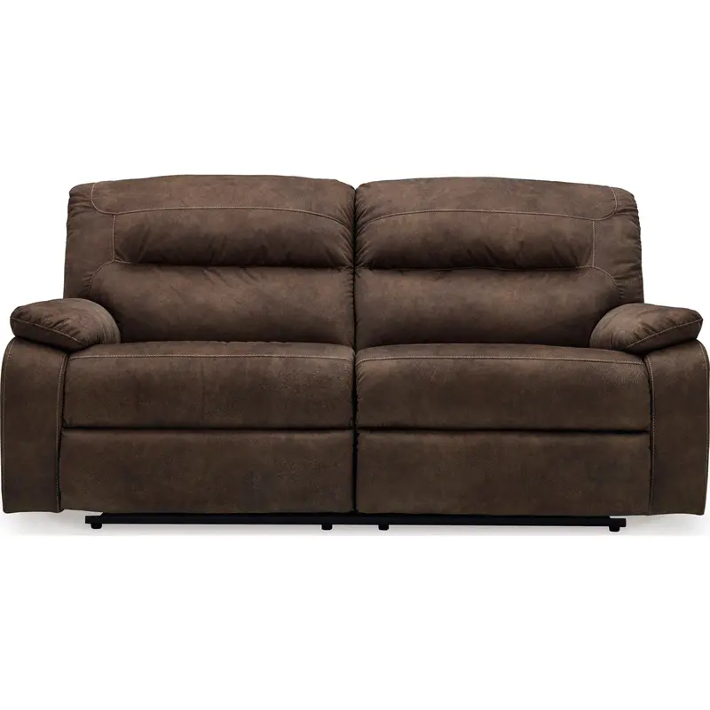 Bolzano Reclining Sofa In Coffee Leather-Look Fabric – Modular Comfort Seating 1