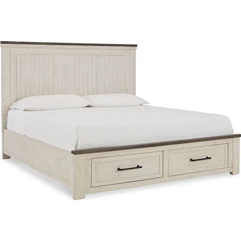 Brewgan Two-Tone Queen Platform Bed 1