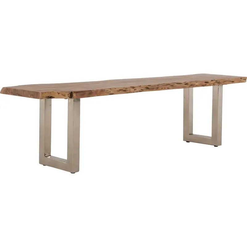 Brien Brown And Silver Dining Bench – Modern Upholstered Seating (Model 1568556K) 1