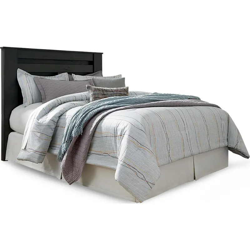 Brinxton Queen-Sized Panel Headboard – Charcoal Gray Upholstered Frame 1