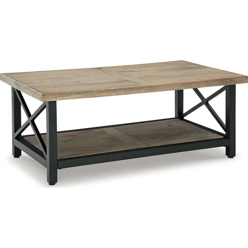 Bristenfort Brown And Black Wood Coffee Table 1